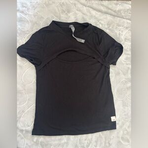 Vuori Black Layered Open Tee